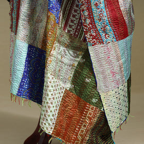 Multicolor - patchwork reversible silk bengal kantha work