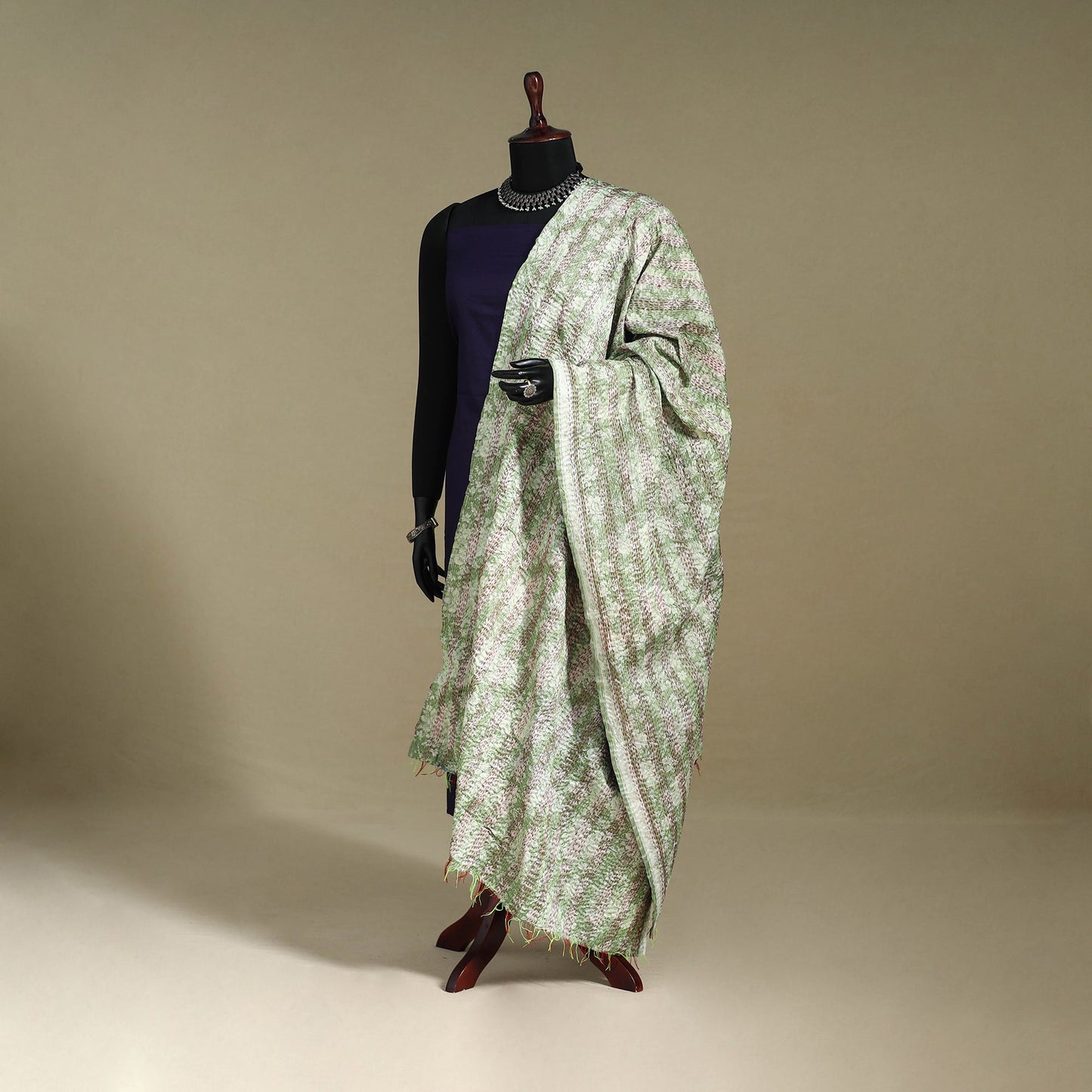 Multicolor - patchwork reversible silk bengal kantha work