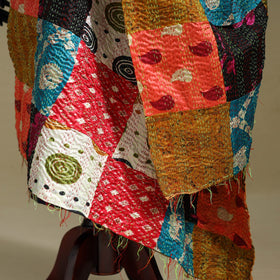 Multicolor - patchwork reversible silk bengal kantha work