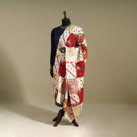 Multicolor - patchwork reversible silk bengal kantha work