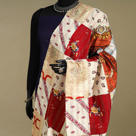 Multicolor - patchwork reversible silk bengal kantha work