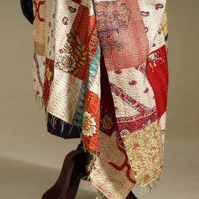 Multicolor - patchwork reversible silk bengal kantha work