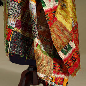 Multicolor - patchwork reversible silk bengal kantha work