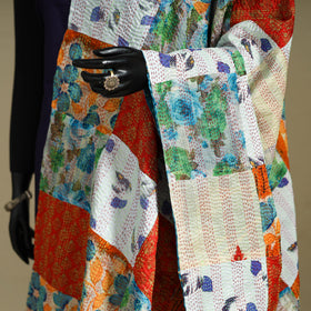 Multicolor - patchwork reversible silk bengal kantha work