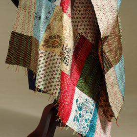Multicolor - patchwork reversible silk bengal kantha work