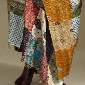 Multicolor - patchwork reversible silk bengal kantha work