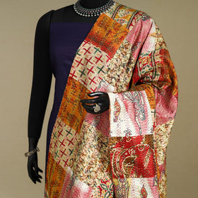 Multicolor - patchwork reversible silk bengal kantha work
