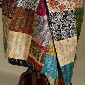 Multicolor - patchwork reversible silk bengal kantha work