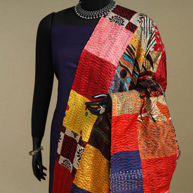 Multicolor - patchwork reversible silk bengal kantha work