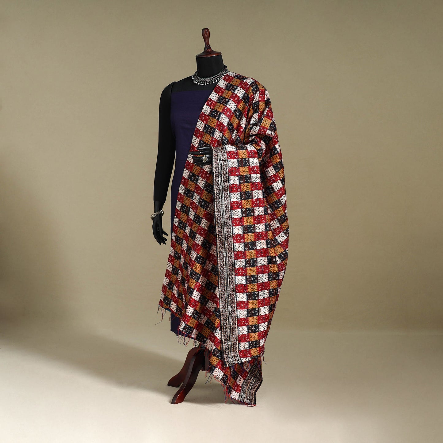 Multicolor - patchwork reversible silk bengal kantha work