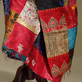 Multicolor - patchwork reversible silk bengal kantha work