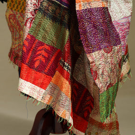 Multicolor - patchwork reversible silk bengal kantha work