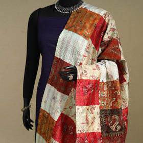 Multicolor - patchwork reversible silk bengal kantha work