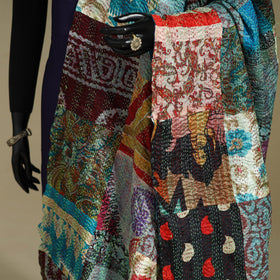 Multicolor - patchwork reversible silk bengal kantha work