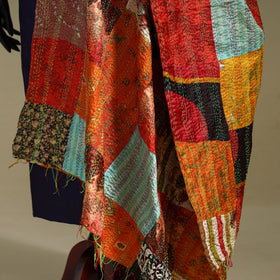 Multicolor - patchwork reversible silk bengal kantha work