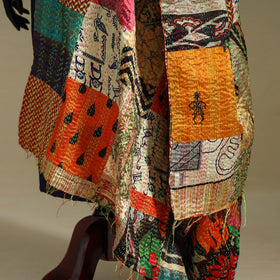 Multicolor - patchwork reversible silk bengal kantha work