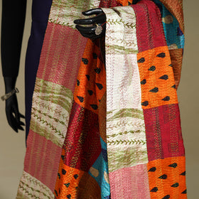 Multicolor - patchwork reversible silk bengal kantha work