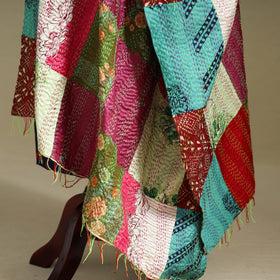 Multicolor - patchwork reversible silk bengal kantha work