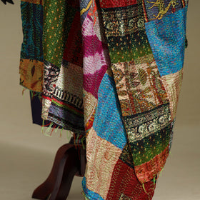 Multicolor - patchwork reversible silk bengal kantha work