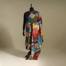 Multicolor - patchwork reversible silk bengal kantha work