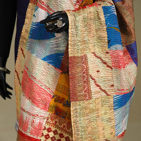 Multicolor - patchwork reversible silk bengal kantha work