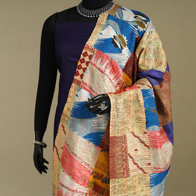 Multicolor - patchwork reversible silk bengal kantha work