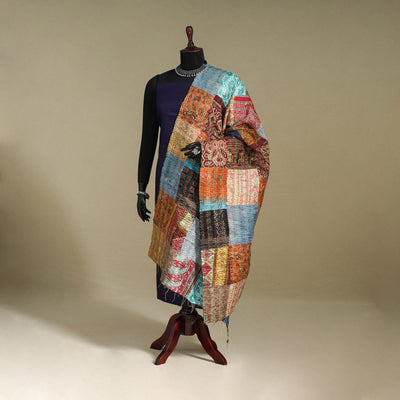 Multicolor - patchwork reversible silk bengal kantha work