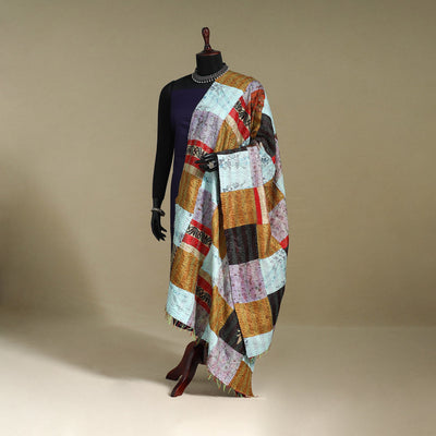 Multicolor - patchwork reversible silk bengal kantha work