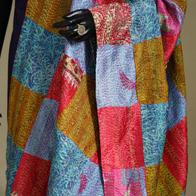 Multicolor - patchwork reversible silk bengal kantha work