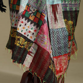 Multicolor - patchwork reversible silk bengal kantha work