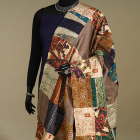 Multicolor - patchwork reversible silk bengal kantha work