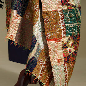 Multicolor - patchwork reversible silk bengal kantha work