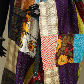 Multicolor - patchwork reversible silk bengal kantha work