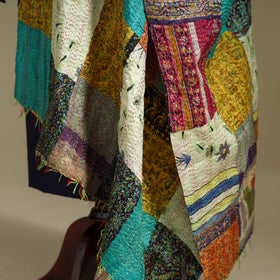 Multicolor - patchwork reversible silk bengal kantha work