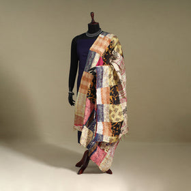 Multicolor - patchwork reversible silk bengal kantha work