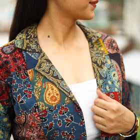  Multicolor Patchwork Ajrakh Print Women's Jacket