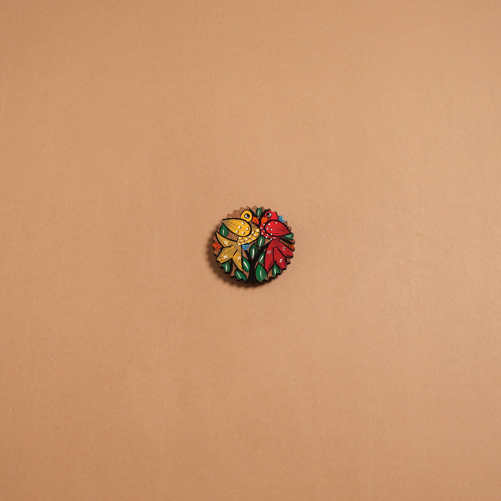 Patua handpainted wooden fridge magnet 100 - handcrafted