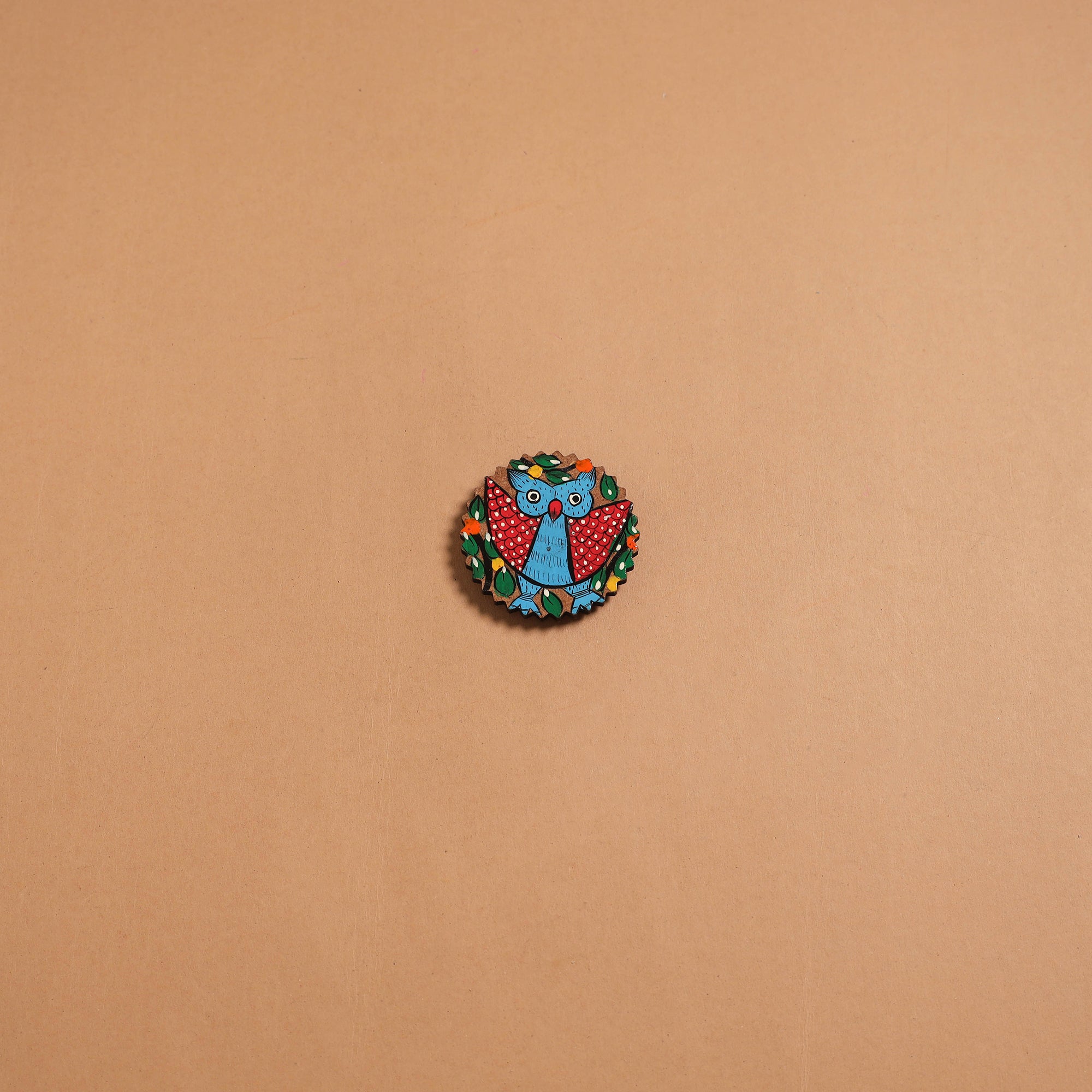 Patua handpainted wooden fridge magnet 101 - handcrafted