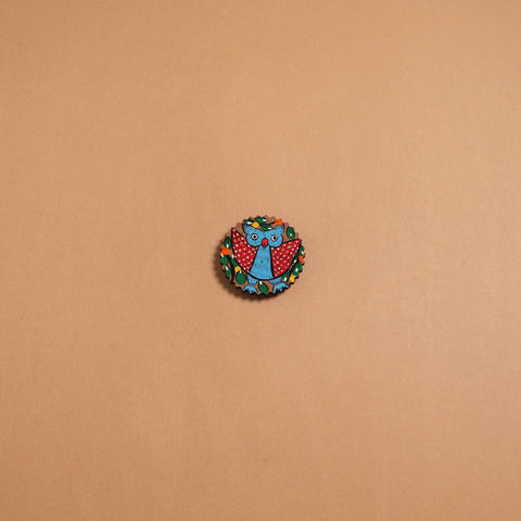 Patua handpainted wooden fridge magnet 101 - handcrafted