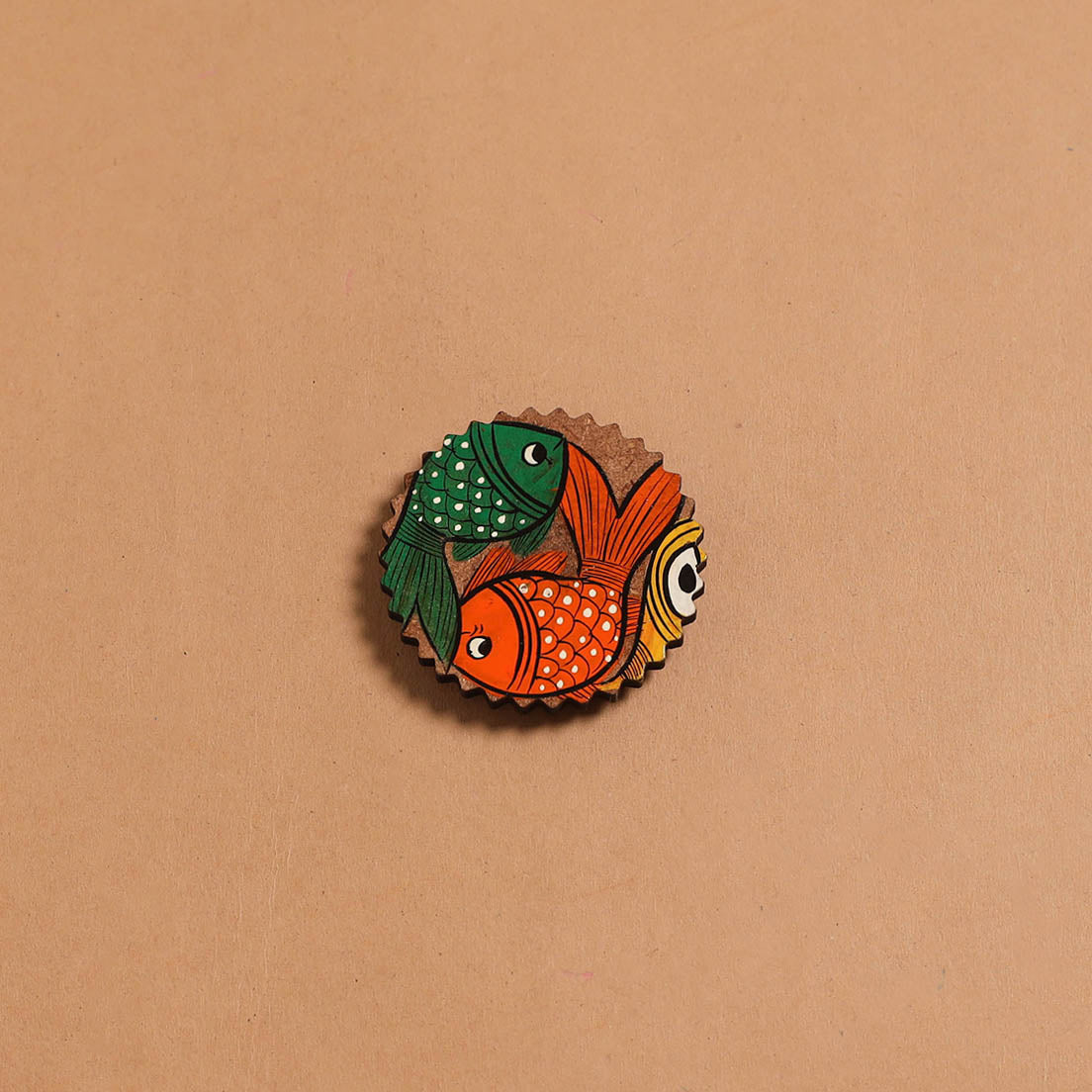 Patua handpainted wooden fridge magnet 102 - handcrafted