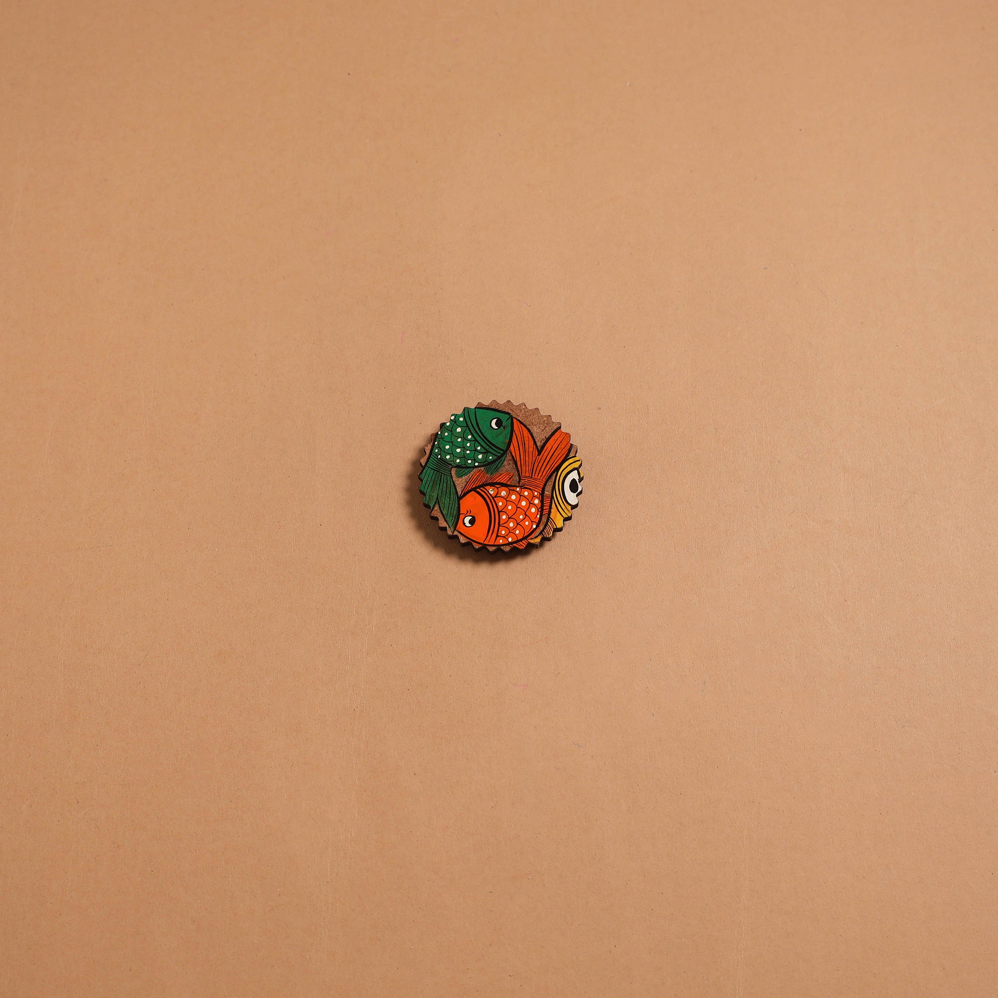 Patua handpainted wooden fridge magnet 102 - handcrafted