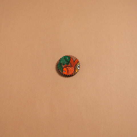 Patua handpainted wooden fridge magnet 102 - handcrafted