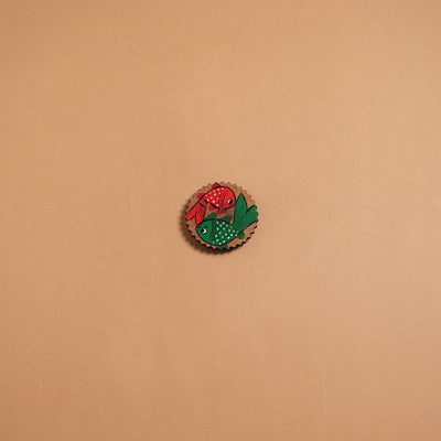 Patua handpainted wooden fridge magnet 103 - handcrafted