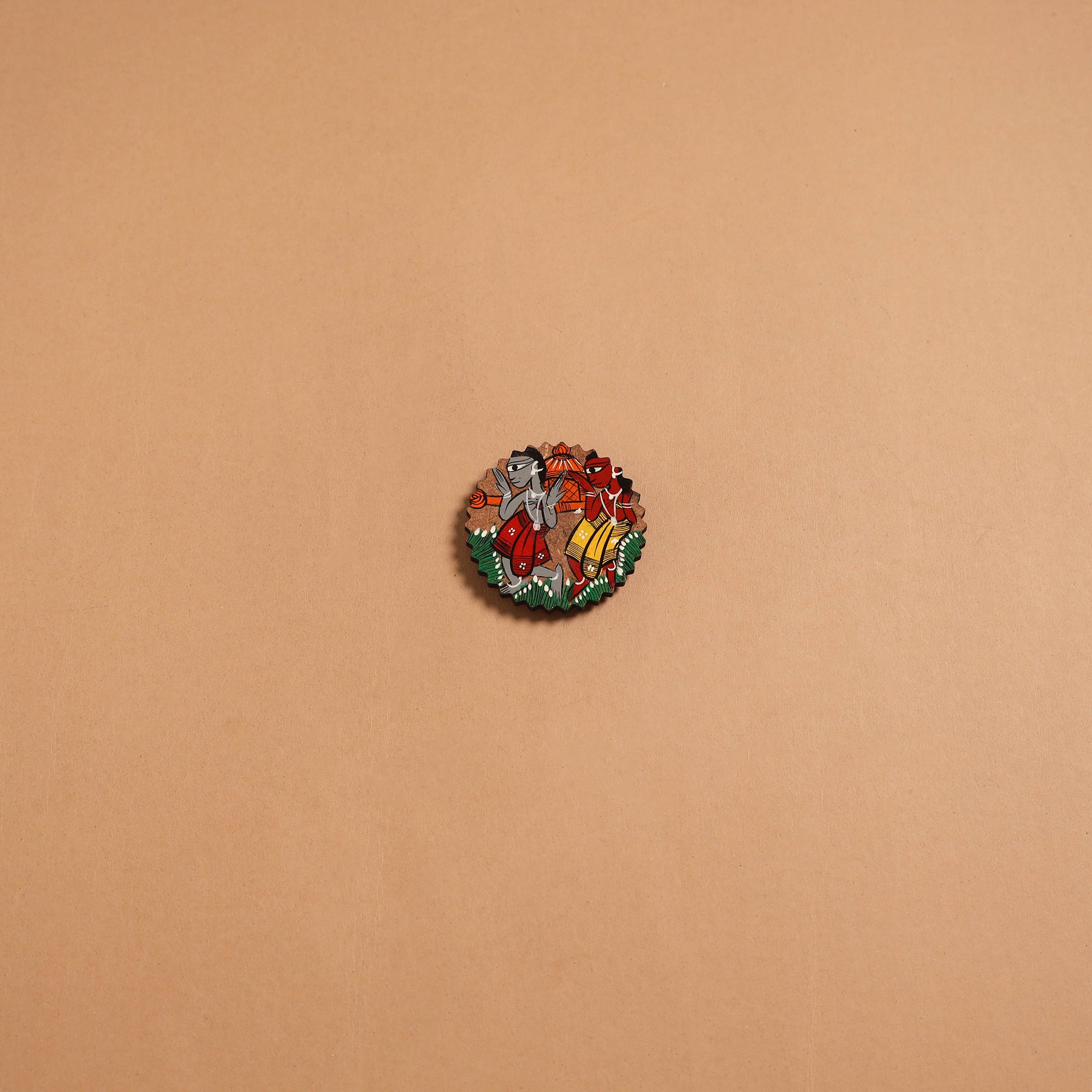 Patua handpainted wooden fridge magnet 104 - handcrafted