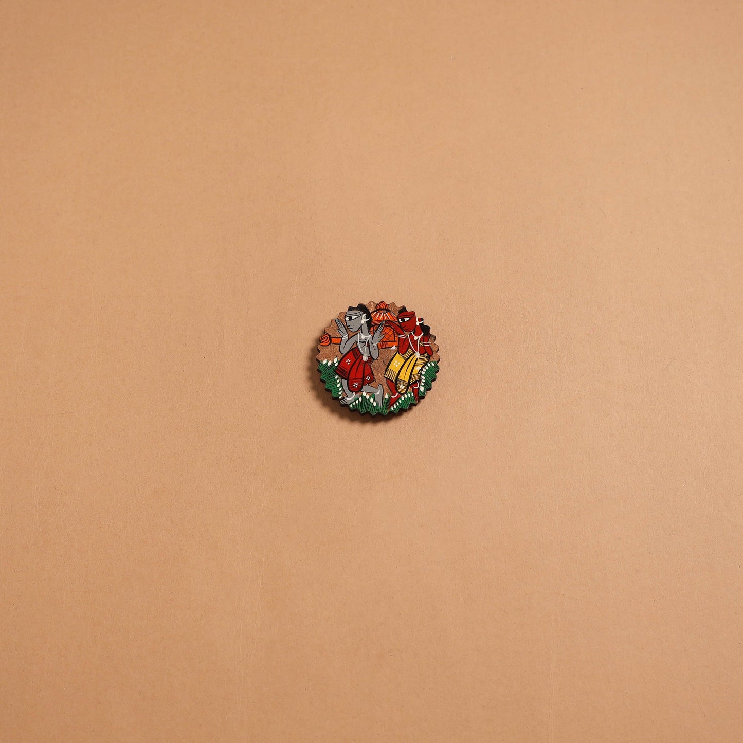 Patua handpainted wooden fridge magnet 104 - handcrafted