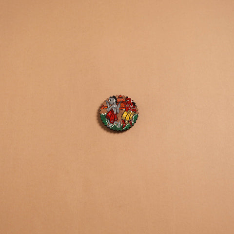 Patua handpainted wooden fridge magnet 104 - handcrafted