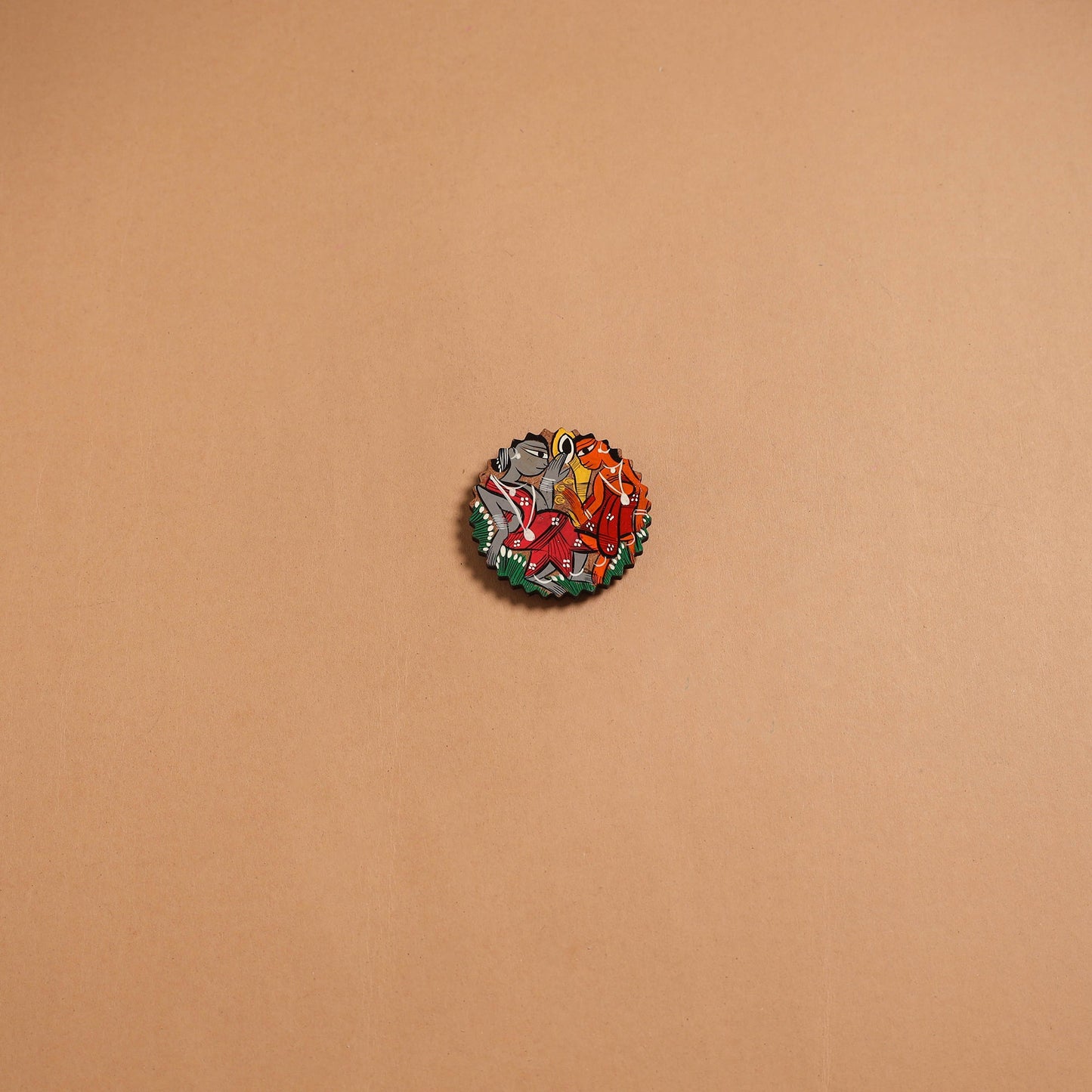 Patua handpainted wooden fridge magnet 105 - handcrafted