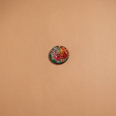 Patua handpainted wooden fridge magnet 105 - handcrafted