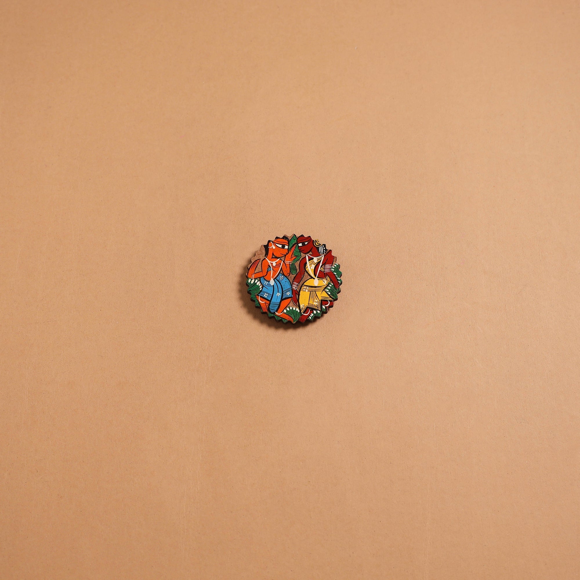 Patua handpainted wooden fridge magnet 106 - handcrafted