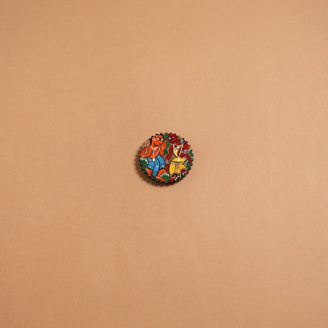 Patua handpainted wooden fridge magnet 106 - handcrafted